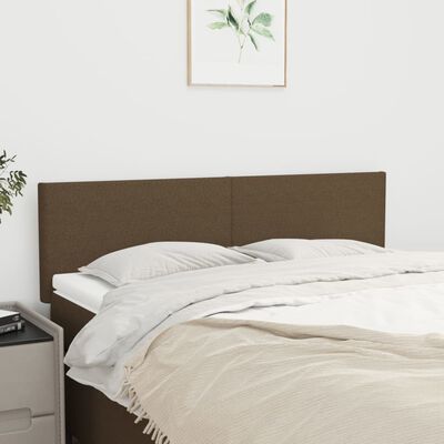 vidaXL Zagłówki do łóżka, 2 szt, ciemnobrązowe, 72x5x78/88 cm, tkanina
