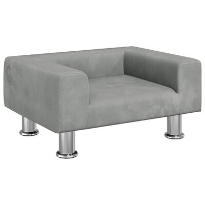 vidaXL Sofa dla dzieci, jasnoszara, 50x40x26,5 cm, aksamitna