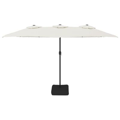 vidaXL Podwójny parasol ogrodowy z LED, piaskowy, 449x245 cm