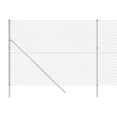 vidaXL Ogrodzenie z siatki, srebrne, 1,4x25 m