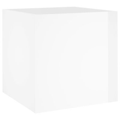 vidaXL Donica, biała z połyskiem, 40x40x40 cm, materiał drewnopochodny