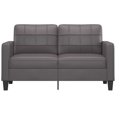 vidaXL 2-osobowa sofa, szary, 140 cm, sztuczna skóra