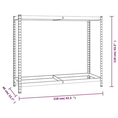 vidaXL 2-poziomowe regały na opony, 4 szt., 110x40x110 cm, stal