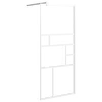 vidaXL Ścianka prysznicowa, 90x195 cm, szkło ESG, biała