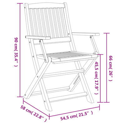 vidaXL Składane krzesła ogrodowe, 4 szt., 57,5x54,5x90 cm, akacja