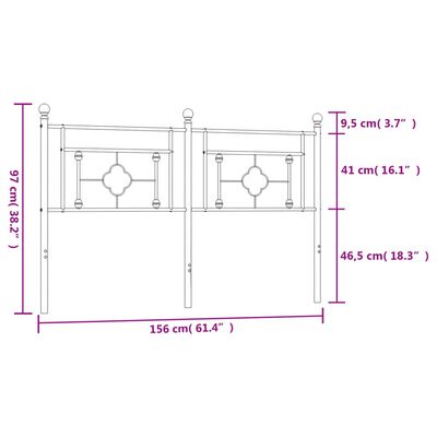 vidaXL Metalowe wezgłowie, białe, 150 cm