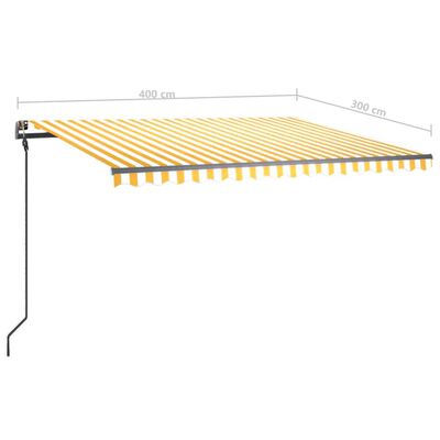 vidaXL Automatycznie zwijana markiza, LED i czujnik wiatru, 4x3 m