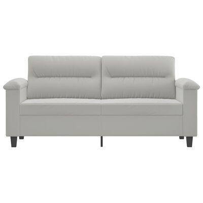 vidaXL Sofa 2-osobowa, jasnoszary, 140 cm, tapicerowana mikrofibrą