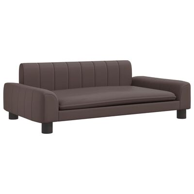 vidaXL Sofa dla dzieci, brązowa, 90x53x30 cm, sztuczna skóra