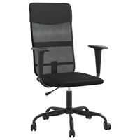 vidaXL Krzesło biurowe, regulowane, czarne, siatka i ekoskóra