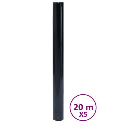 vidaXL Folie okienne, 5 szt., matowe, czarne, PVC