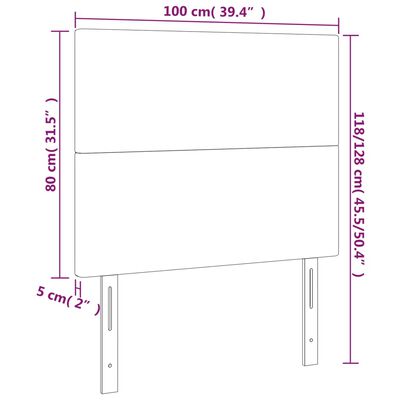 vidaXL Zagłówek do łóżka z LED ciemnobrązowy 100x5x118/128 cm tkanina