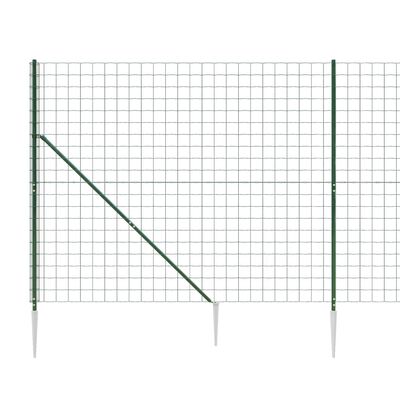 vidaXL Ogrodzenie z siatki, z kotwami, zielone, 2x10 m