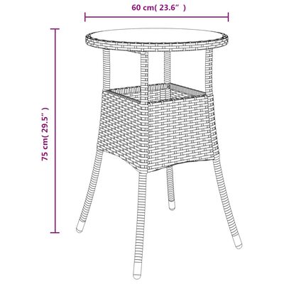 vidaXL 3-cz. zestaw ogrodowych mebli bistro z poduszkami, czarny