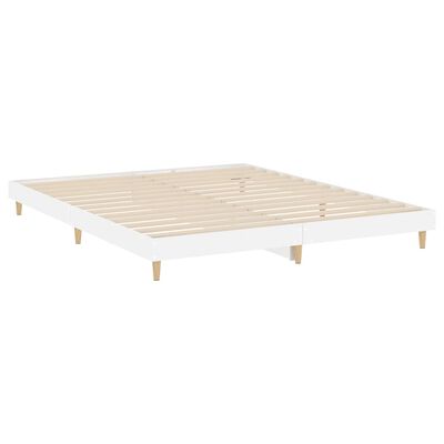 vidaXL Rama łóżka, biała, połysk, 120x200 cm, materiał drewnopochodny