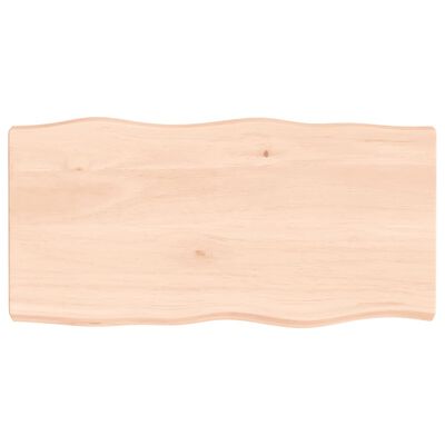 vidaXL Blat stołu, 80x40x(2-6)cm, surowy, lity dąb naturalną krawędzią