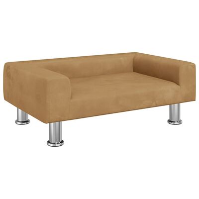 vidaXL Sofa dla dzieci, brązowa, 70x45x26,5 cm, aksamitna