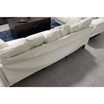 vidaXL Sofa 2-osobowa, kremowa, 120 cm, sztuczna skóra, klasa B