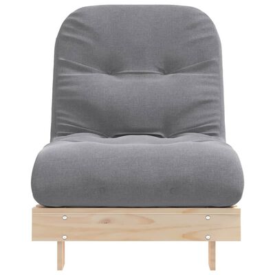 vidaXL Sofa rozkładana typu futon, z materacem, 70x206x11 cm, sosnowa