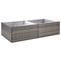 vidaXL Donica ogrodowa, szara, 157x80x40 cm, rattan PE