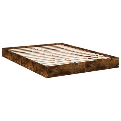 vidaXL Rama łóżka, przydymiony dąb, 140x200cm, materiał drewnopochodny