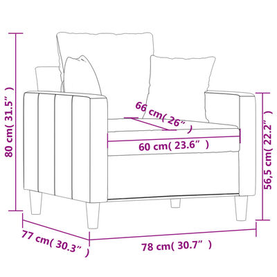 vidaXL Fotel, żółty, 60 cm, obity aksamitem