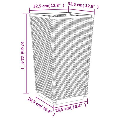 vidaXL Donice ogrodowe, 4 szt., białe, 32,5x32,5x57, PP