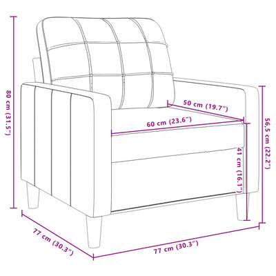 vidaXL Fotel, niebieski, 60 cm, obity aksamitem