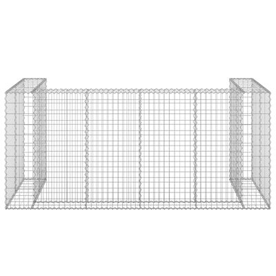 vidaXL Gabionowa osłona do koszy na śmieci, stal, 254x100x110 cm