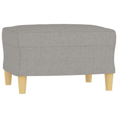 vidaXL 3-osobowa sofa z podnóżkiem, jasnoszara, 180 cm, tkaniną