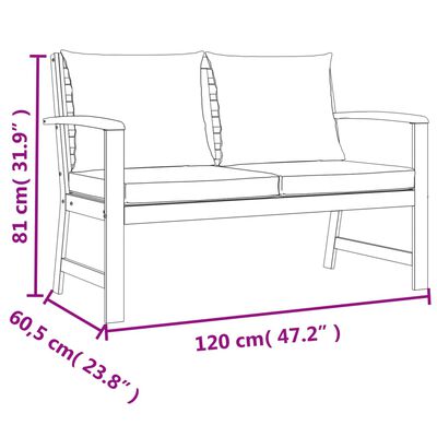 vidaXL 4-cz zestaw mebli ogrodowych z poduszkami, lite drewno akacjowe