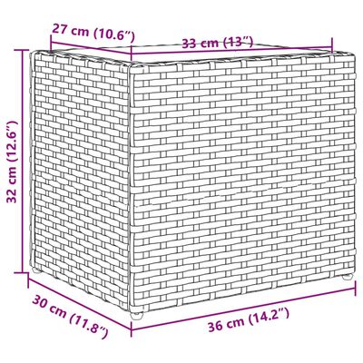 vidaXL Donica ogrodowa, czarna, 36x30x32 cm, rattan PE