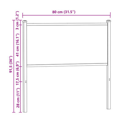 vidaXL Wezgłowie łóżka, dąb sonoma, 75 cm