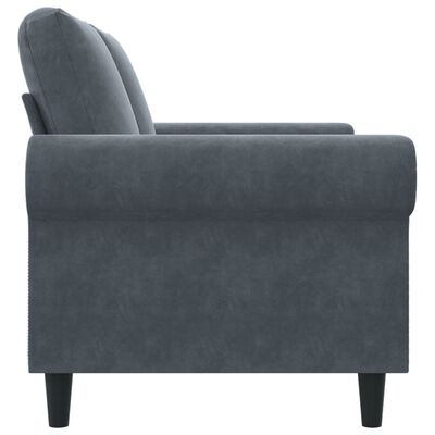 vidaXL Sofa 2-osobowa, ciemnoszary, 120 cm, tapicerowana aksamitem