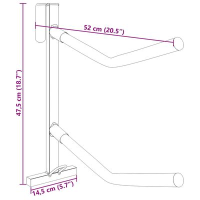 vidaXL Wieszak na siodło z haczykiem na ogłowie i dwoma ramionami