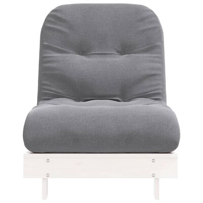 vidaXL Sofa rozkładana typu futon, z materacem, biała, 70x206x11 cm