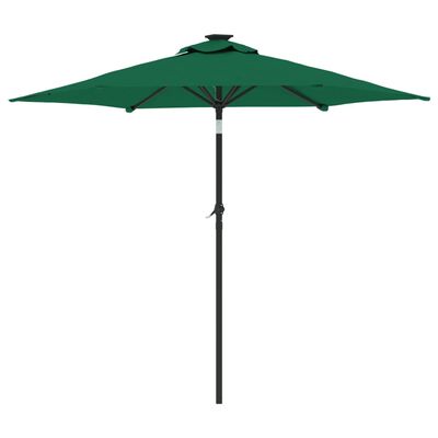 vidaXL Parasol ogrodowy na stalowym słupku, zielony, 225x225x212 cm