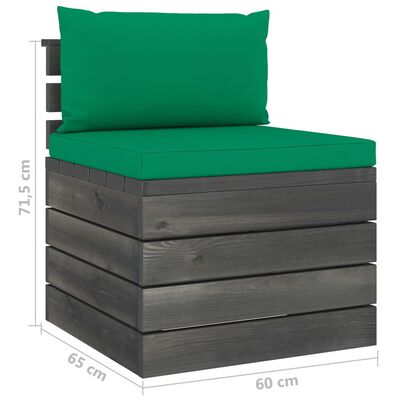 vidaXL Ogrodowa sofa 4-osobowa z palet, z poduszkami, drewno sosnowe