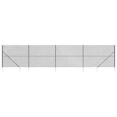 vidaXL Ogrodzenie z siatki, z kotwami, antracytowe, 1,8x10 m