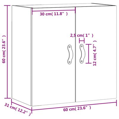 vidaXL Szafka wisząca, biała, 60x31x60 cm, materiał drewnopochodny