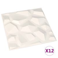 vidaXL Panele ścienne 3D, 12 szt., 0,5x0,5 m, 3 m²