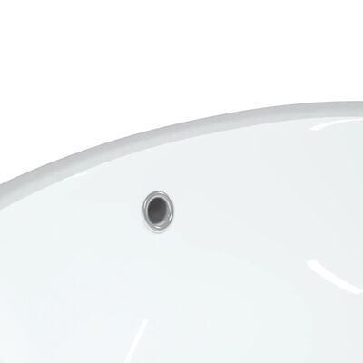 vidaXL Umywalka, biała, 37x31x17,5 cm, owalna, ceramiczna