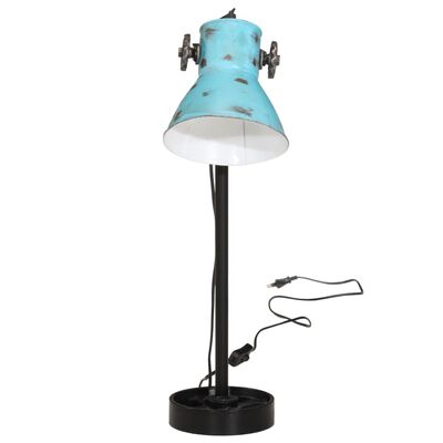 vidaXL Lampa stołowa, 25 W, postarzany niebieski, 15x15x55 cm, E27