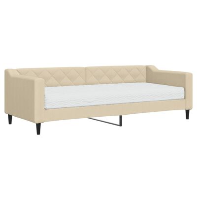 vidaXL Sofa z materacem do spania, kremowa, 80x200 cm, tkanina