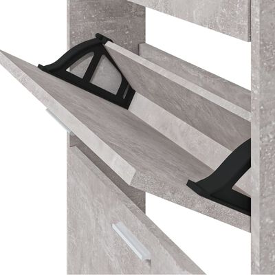 vidaXL Szafka na buty, szarość betonu, 59x17x108 cm