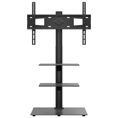 vidaXL Narożny stojak na telewizor 32-65 cali, 3-poziomowy, czarny