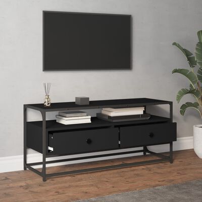 vidaXL Szafka pod TV, czarna, 100x35x45 cm, materiał drewnopochodny