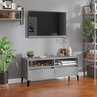 vidaXL Szafka pod TV, szarość betonu, 100x34,5x44,5 cm