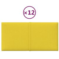 vidaXL Panele ścienne, 12 szt, jasnożółte, 30x15 cm, tkanina, 0,54 m²