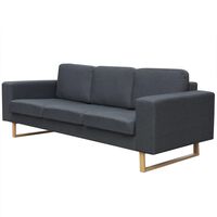 vidaXL Sofa 3-os. ciemnoszara